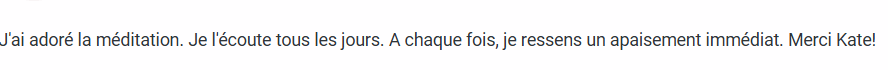 Femme qui remercie Kate pour son offre Sereine